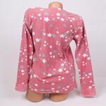 Поларена дамска пижама в цвят пепел от рози със звездички