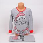 Коледна детско-юношеска пижама в сив цвят с Дядо Коледа