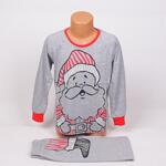 Коледна сива детско-юношеска пижама с Дядо Коледа за момче