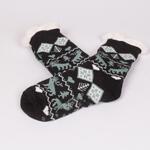 Коледни дамски черни чорапи с еленчета