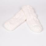 Бели дамски пухкави домашни чорапи