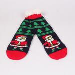 Коледни дамски черни чорапи с Дядо Коледа