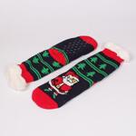 Коледни дамски черни чорапи с Дядо Коледа
