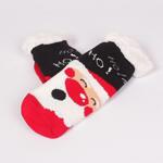 Черни коледни детски чорапи с Дядо Коледа