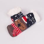 Коледни детски чорапи в тъмносиньо със совичка