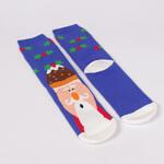 Коледни сини дамски термо чорапи с Дядо Коледа