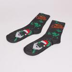 Коледни мъжки тъмно сиви чорапи с Дядо Коледа