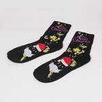 Коледни мъжки черни чорапи с Дядо Коледа