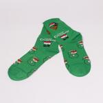 Зелени коледни мъжки чорапи с цифри и Дядо Коледа