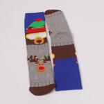 Коледен сет дамски термо чорапи с сшво и синьо с динджифилово човече и Рудолф