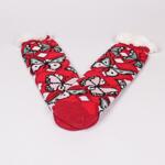 Червени домашни дамски чорапи с пеперуди
