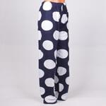 Макси поларена дамска пижама в тъмносиньо на големи точки с копчета