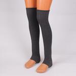 Фигурални дамски 7/8 чорапи тип гети в цвят графит