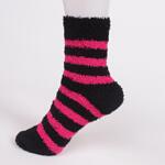 Раирани дамски чорапи в черен и цикламен цвят