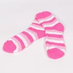 Дамски раирани чорапи в бял и розов цвят