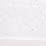 Бяла покривка с геометричен и флорален десен елипса 140/220
