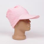 Розова платнена шапка с козирка