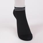 Черни дамски чорапи с бели ленти и дантела