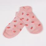 Дамски чорапи в цвят пудра с дантела и ягоди