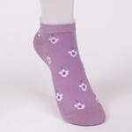 Лилави дамски чорапи с дантела и цветя