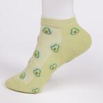 Зелени дамски чорапи с дантела и авокадо