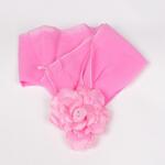 Розов дамски колан от тюл с цвете