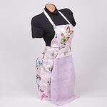 Лилава готварска престилка с хавлиена кърпа и цветни пеперуди