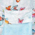 Синя готварска престилка с хавлиена кърпа и цветни пеперуди