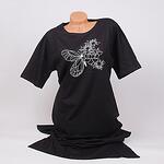 Черна дълга плажна рокля с цепки и пеперуда