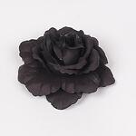 Черна декоративна голяма роза с брокат