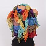 Многоцветен дамски шал с набран ефект