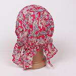 Червена кърпа за глава със свежи орнаменти