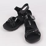 Черни лачени дамски сандали на платформа