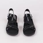 Черни лачени дамски сандали на платформа