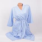 халат и нощница за бременни и кърмачки в син меланж