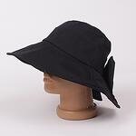 Черна лятна шапка с панделка