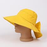 Жълта лятна шапка с панделка