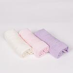 Сет хавлиени кърпи в лилаво, розово и бяло с бродерия