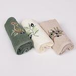 Сет хавлиени кърпи в бял, зелен и бежов цвят - Маслини