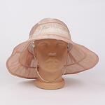 Бледо розова лятна шапка с панделка
