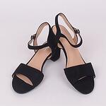Черни дамски сандали от еко-велур