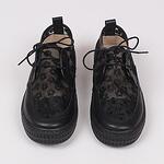 Черни дамски спортни обувки с тюл и бродерия