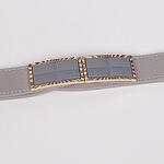 Сив ластичен дамски колан със сиво златиста катарама