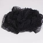 Черен дамски шал с топчета