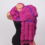 Пурпурно розов дамски шал с цикламено ламе
