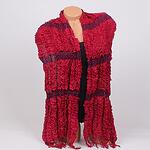 Дамски шал в цвят бордо с цикламено ламе