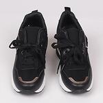 Черни дамски спортни обувки на платформа с връзки