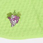 Зелена кръгла кухненска кърпа с грозде