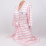 Домашен дамски халат в розово и бяло