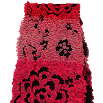 Дамски шал в червено, розово и черно